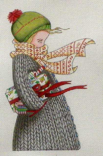 Chilly Christmas  (handpainted needlepoint canvas by Mary Engelbreit)
