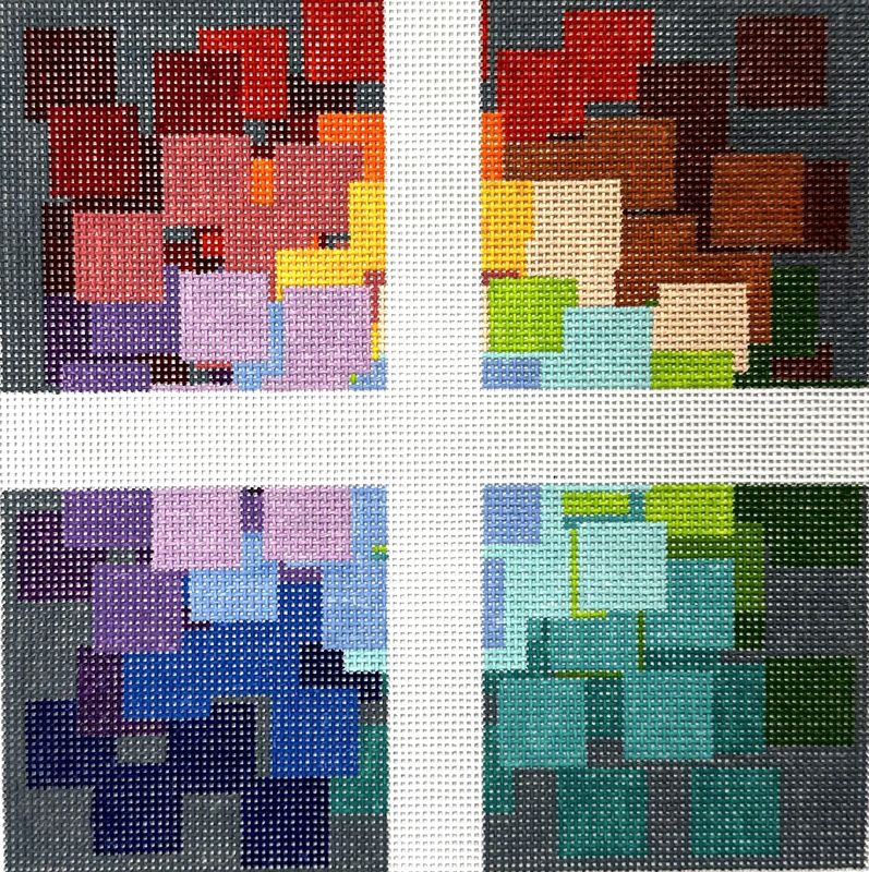 Color Wheel Square Coaster Set  (Handpainted by Penny Linn)