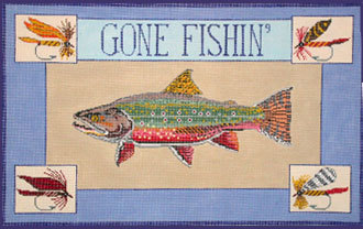 Gone Fishin, Trout  (Handpainted by Danji)