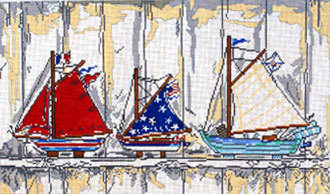 Boats on Shelf     (Handpainted by Cooper Oaks Design)