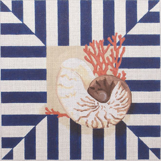 Shell/Coral Stripes  (Handpainted by Associated Talents)