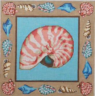 Nautilus Shell Pillow  (Handpainted by Gayla Elliott)