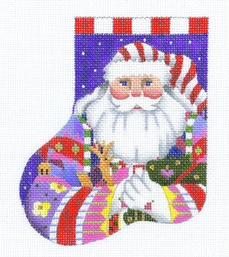 Nordic Santa Mini Sock   (Handpainted by Melissa Shirley)