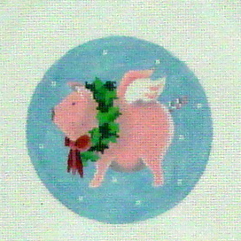 Flying Pig with Wreath    (Handpainted by Pepperberry Designs)*Product may take longer than usual to arrive*