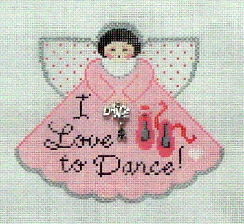 I Love to Dance Angel with Charms Ornament  (Handpainted by Painted Pony Designs)