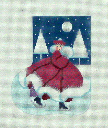 Art Deco Girl Mini Sock  (Handpainted by Shelly Tribbey Designs)