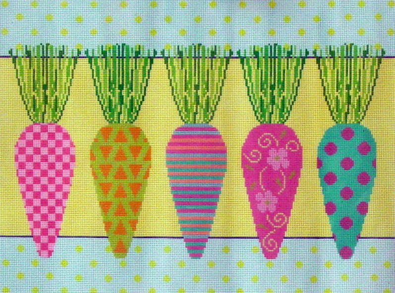 Whimsical Carrots  (Handpainted by Needledeeva)