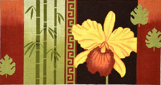 Bird of Paradise, Bamboo, Coins   (Handpainted by JP Needlepoint)