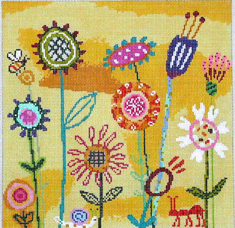 Amy's Yellow Garden (Handpainted by Birds of a Feather)