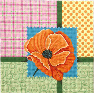 Scrapbooking Poppy   (Handpainted by JP Needlepoint)