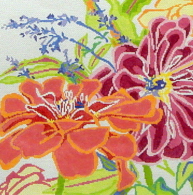 Zinnia Dazzle #1 (handpainted from Jean Smith)*Product may take longer than usual to arrive*