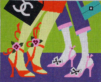Fancy Shoes  (Handpainted by Lee's Needle Arts)