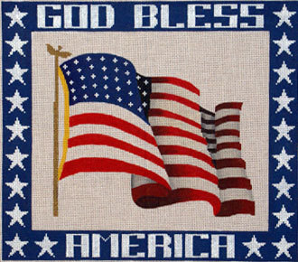 God Bless America   (Handpainted by JP Needlepoint)
