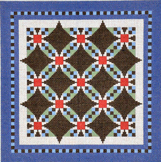 Wedding Ring Star Quilt  (handpainted by Susan Roberts)*Product may take longer than usual to arrive*