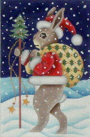 Santa Rabbit   (Handpainted by Brenda Stofft Designs)