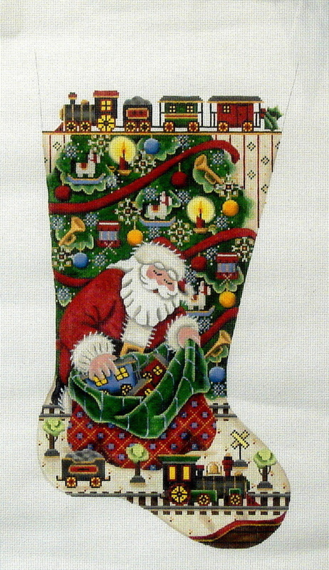 Trains for Christmas  (Handpainted by Rebecca Woods)