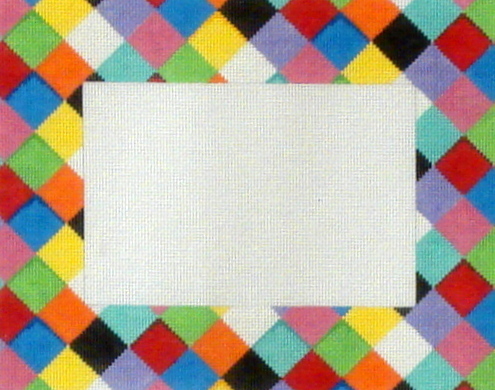 Multi Harlequin Picture Frame  (Handpainted by Associated Talents)