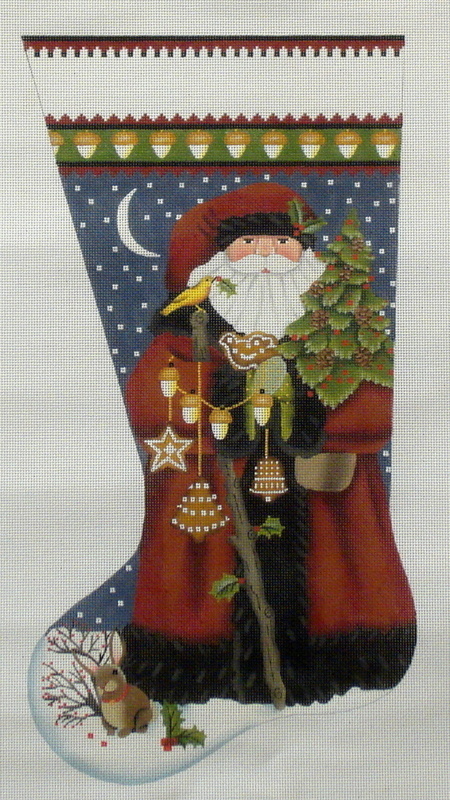 Wildwood Santa Stocking  (Handpainted by Melissa Shirley)