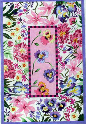 Pink Floral Rug (Handpainted by Lee's Needle Arts)