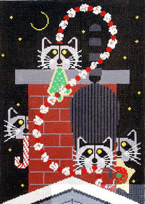 Christmas Capers (handpainted needlepoint canvas from Meredith Collection)*Product may take longer than usual to arrive*