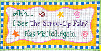 I See the Screw-Up Fairy  (Handpainted by Julia's Needleworks)