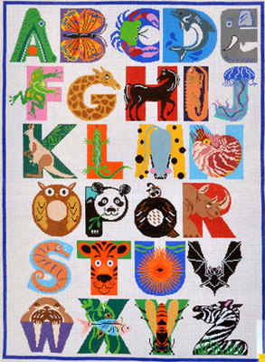 Animal Alphabet Rug/Wall Hanging    (handpainted by Treglown Designs)