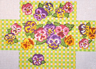 Pansy Brick Cover (Handpainted from Needle Crossings)
