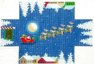 Santa Over the Rooftop Brick Cover (handpainted by Susan Roberts)*Product may take longer than usual to arrive*