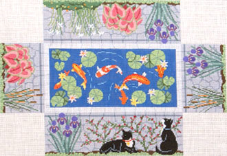 Koi Pond Brick Cover    (handpainted by Susan Roberts)