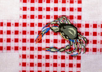 Crab on Tablecloth Brick Cover (Handpainted by Needle Crossing)*Product may take longer than usual to arrive*