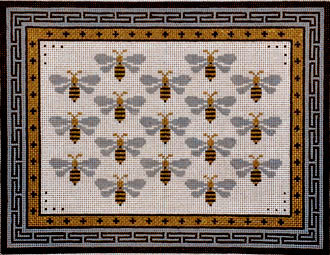 Gold & Silver So Bee It   (Handpainted by JP Needlepoint)