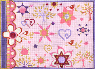 Girls Pink Tallis Bag  (Handpainted by Alice Peterson)