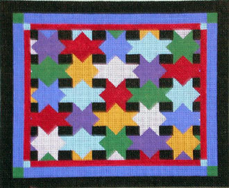 Patchwork Star Tallis Bag  (Handpainted by Susan Roberts)