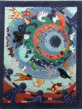 Creation Multi, Tallis Bag  (Handpainted by Susan Roberts Design)