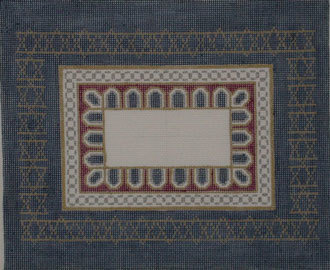 Scallops, Navy Tallis Bags  (Handpainted by Susan Roberts)