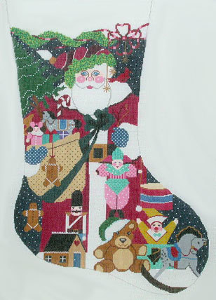 Santa's Bag of Toys Stocking (Handpainted by Shelly Tribbey Designs)*Product may take longer than usual to arrive*