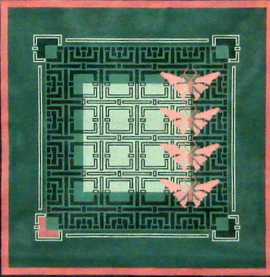 Butterfly Square        (Handpainted by Red Thread Designs)