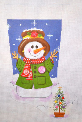Woodland Snow Lady Stocking    (handpainted by All About Stitching)*Product may take longer than usual to arrive*