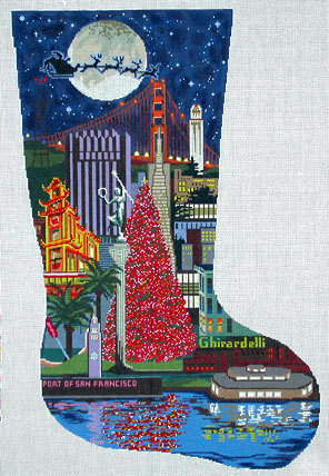 San Francisco Stocking (Handpainted from DJ Designs)*