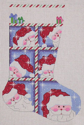 Large Window Santa Stocking    (Handpainted from Cheryl Schaeffer Designs)