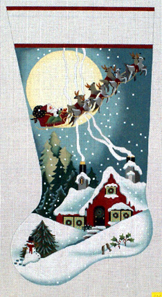 Red Cottage Stocking   (Handpainted from Melissa Shirley)*Product may take longer than usual to arrive*