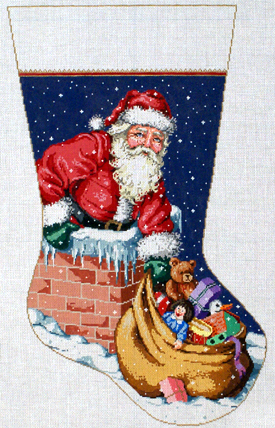 Up On The Roof Stocking   (handpainted from Sandra Gilmore)*Product may take longer than usual to arrive*