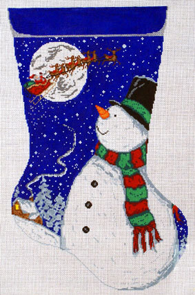 Snowman Stocking  (Handpainted by Meredith Collection)
