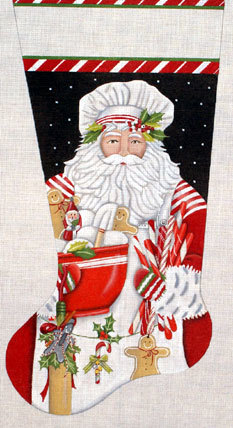 Santa Baker Stocking   (handpainted by Mary-Lake-Thompson from Melissa Shirley designs)*Product may take longer than usual to arrive*