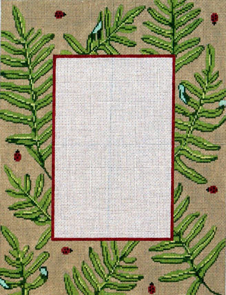 Ferns & Lady Bugs Picture Frame  (Handpainted by Gayla Elliott Designs)
