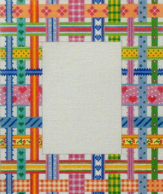 Ribbon Picture Frame  (Handpainted by Kate Dickerson Needlepoint Collection)
