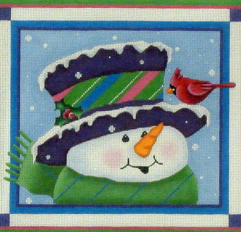 Topper Snowman  (Handpainted by Pepperberry Designs)  Includes Stitch Guide)