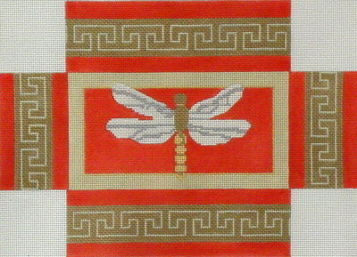 Dragonfly Brick Cover  (handpainted from CBK Needlepoint Collection)