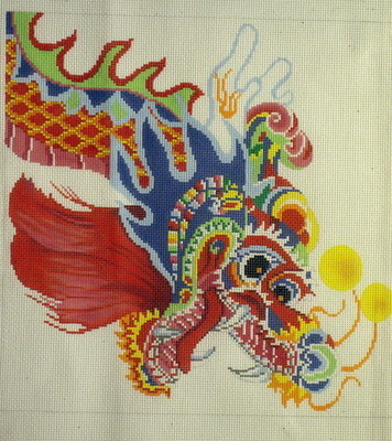 Multicolored Dragon (Handpainted by Lee's Needle Arts)*Product may take longer than usual to arrive*