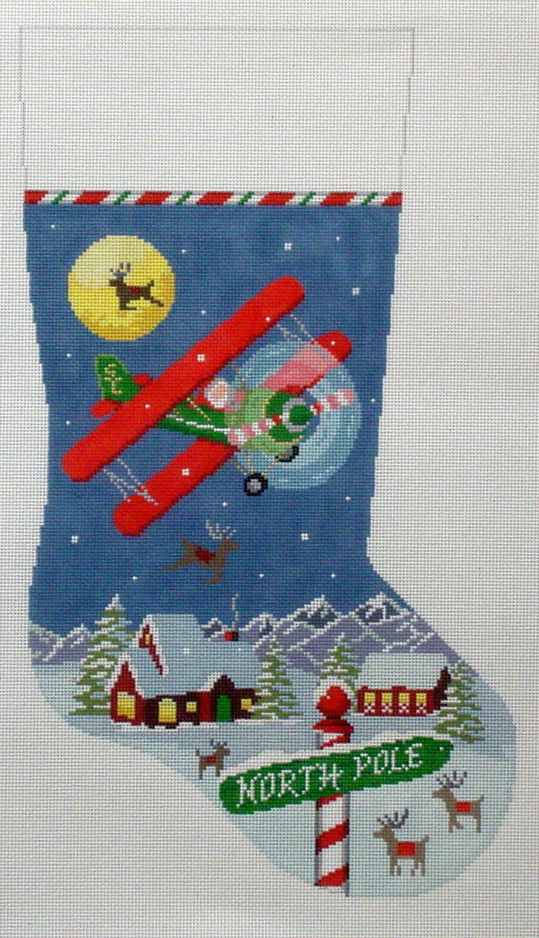 Night Flight BiPlane (Hand Painted from Susan Roberts Needlepoint)*Product may take longer than usual to arrive*